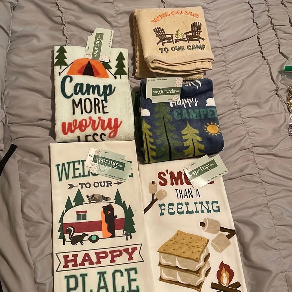 5 towels-Camping towel bundle